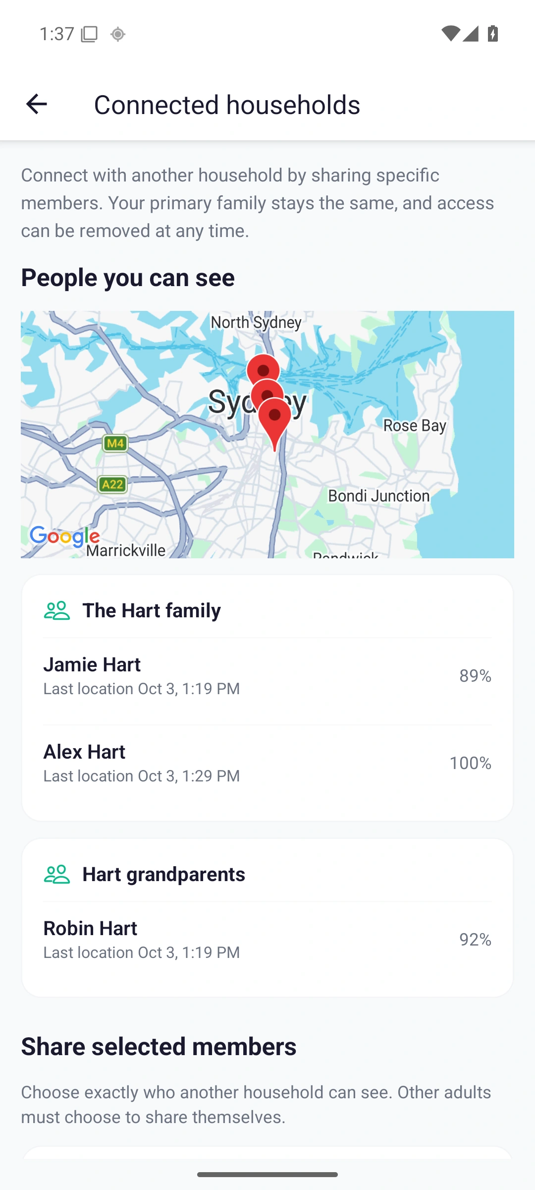 Zamily feature with fictional sample data